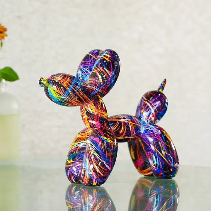 Bunte Ballonhund Figuren Künstlerische Graffiti Statuen für das Wohnzimmer Couchtisch Süße Trendige Ornamente für die Schreibtischdekoration | Karnz