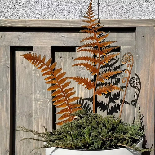 Karnz | FERROBLATT Rost Dekoration Blatt Skulptur | Metall Gartenstecker für drinnen & draußen | Wetterfest & stilvoll | Herbstdekoration für Garten & Zuhause