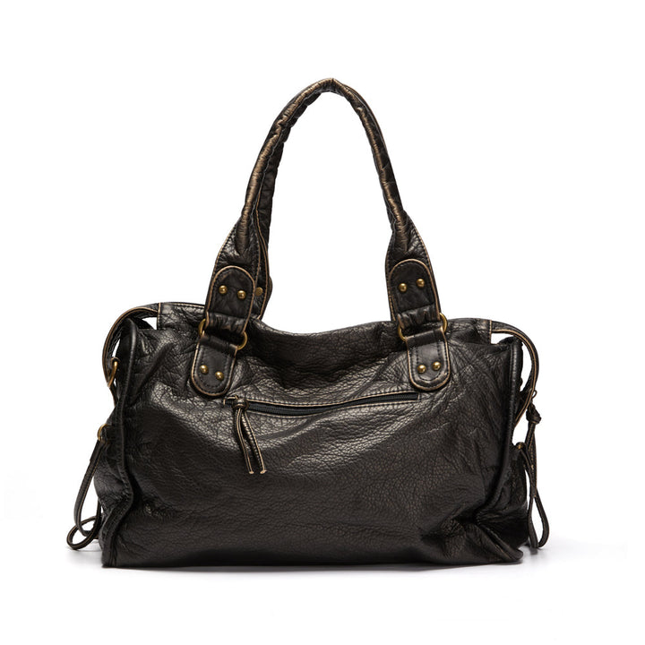 Luxus schwarze Lederhandtasche