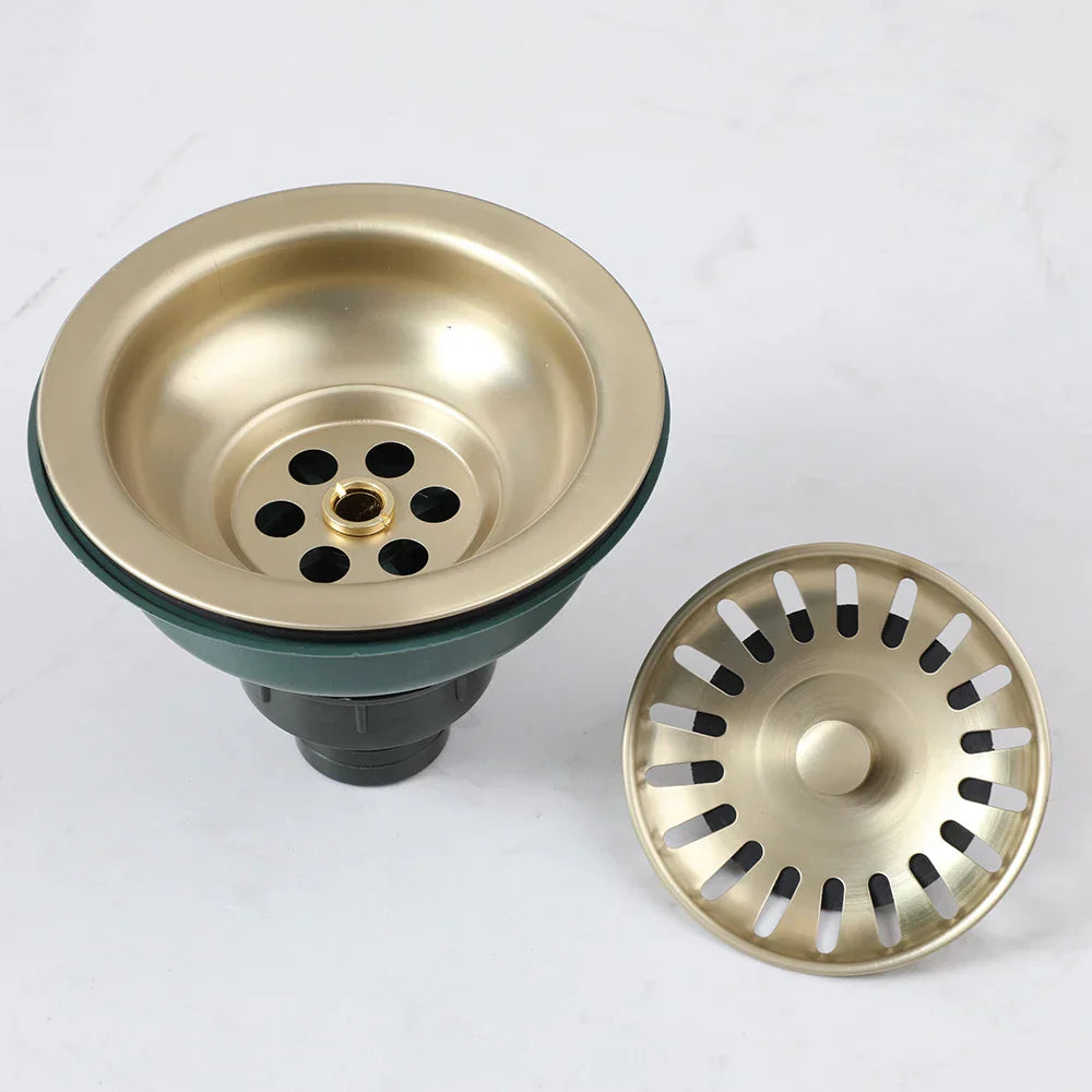 AquaGuard Edelstahl-Spüle Abflussfilter mit Geruchsfilter – Pop-Up-Stopf & Anti-Blockier-Korb Karnz