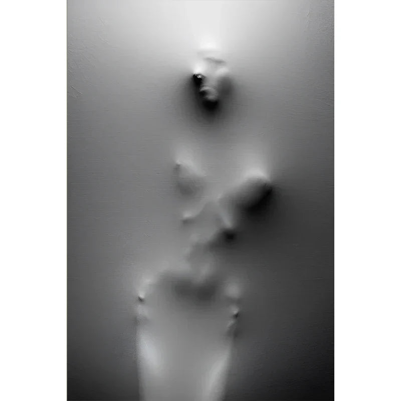 Moderne Kunst Abstrakte Gespenstische Figuren In Der Wand Leinwanddrucke Schwarz Weiß Wandkunst Poster Bilder Für Wohnzimmer Schlafzimmer Kunst Dekor | Karnz