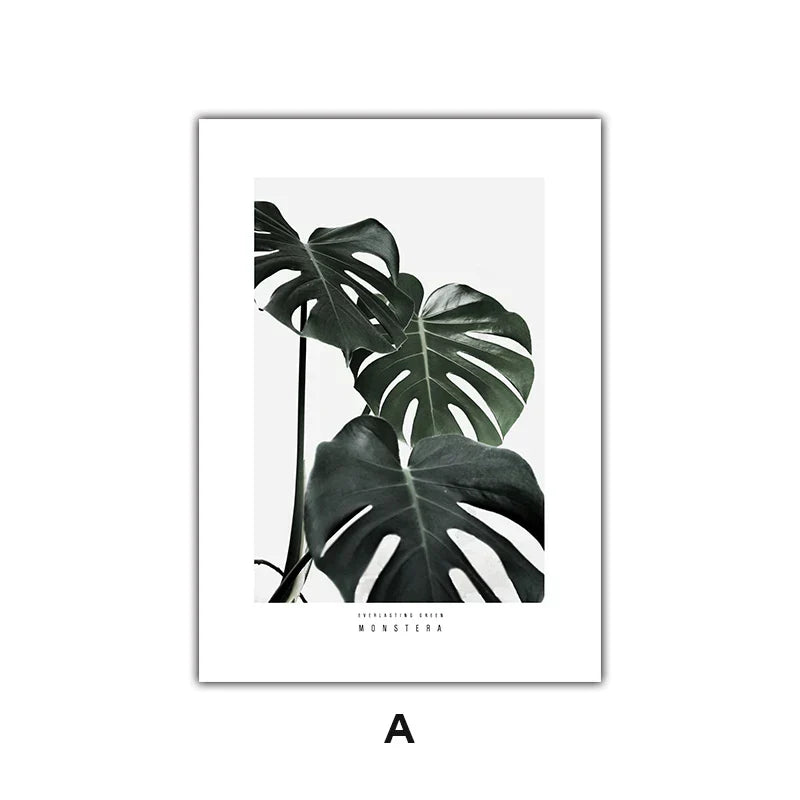 Minimalistische grüne Blätter moderne botanische Exemplare Wandkunst Fine Art Leinwanddrucke Galerie Wandbilder für Wohnzimmer Esszimmer Kunstdeko | Karnz