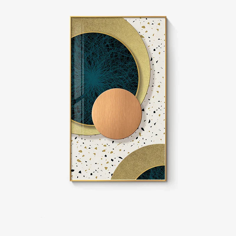Modern abstrakte geometrische Kreise Wandkunst Fine Art Leinwanddrucke Bilder für luxuriösen Wohnbereich Esszimmer Hotel Schlafzimmer Home Office Kunst Dekor | Karnz