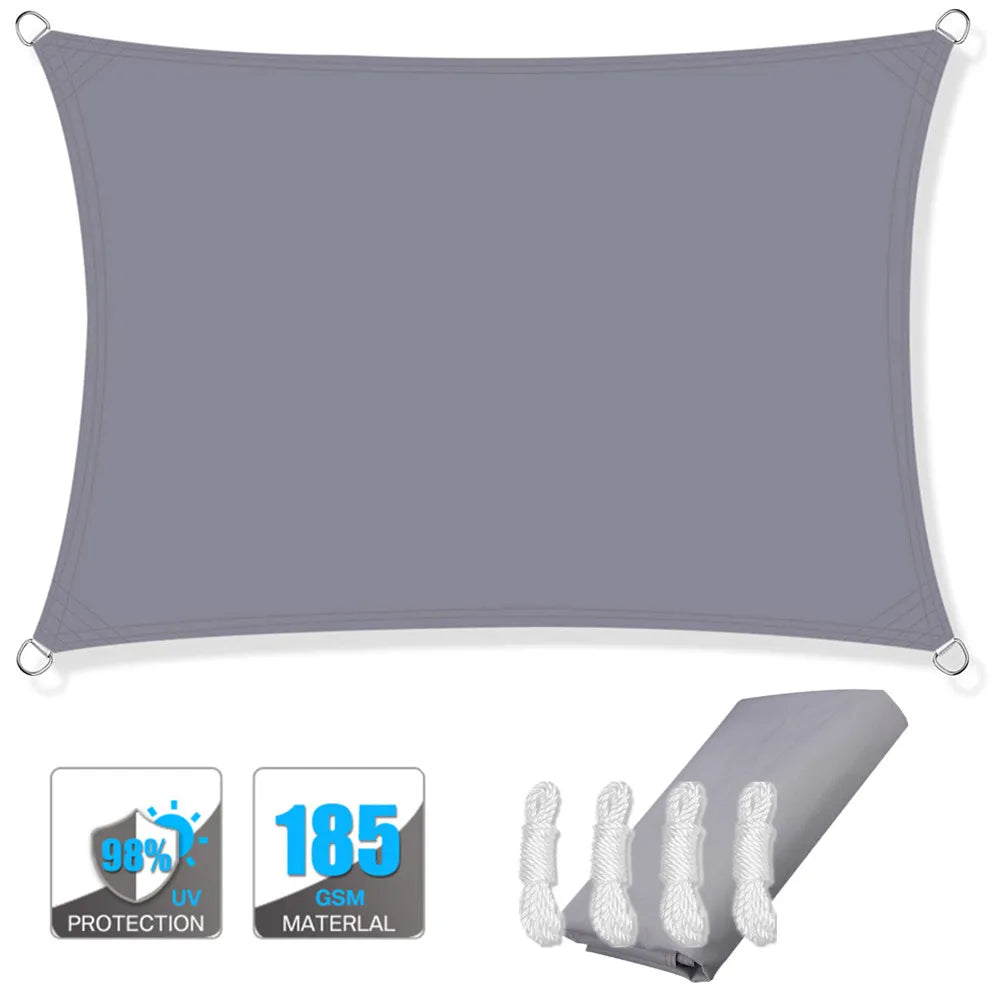 Wasserdichtes rechteckiges Sonnensegel mit UV-Schutz und Montagesatz – ShadeGuard