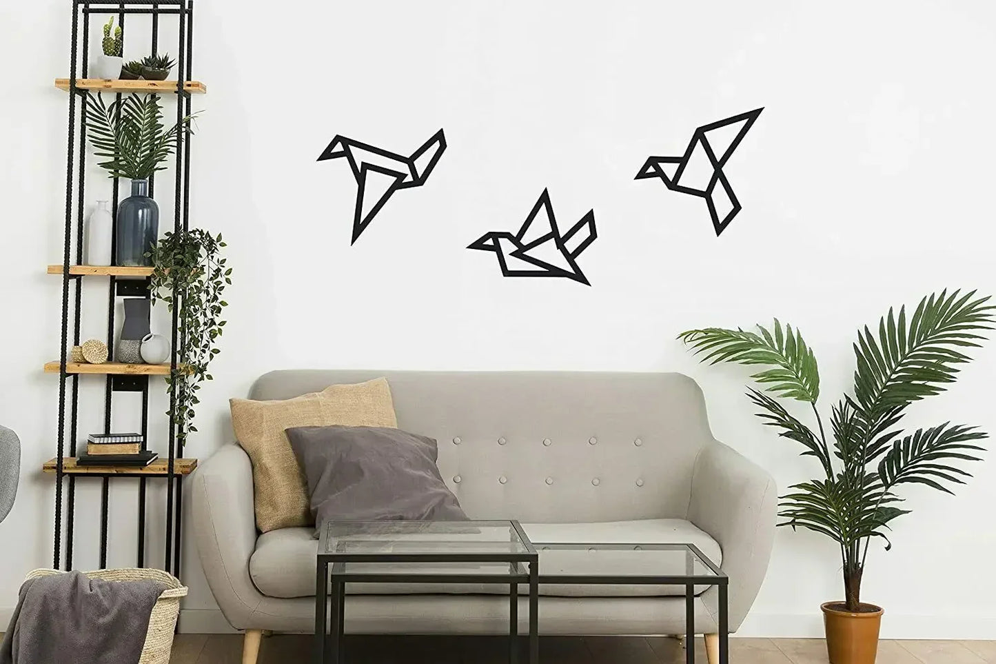 Set aus 3 Stück Eisen Geometrische Vögel 3D Wanddekoration für Nordic Wohnzimmer Esszimmer Schlafzimmer Wanddekoration | Karnz