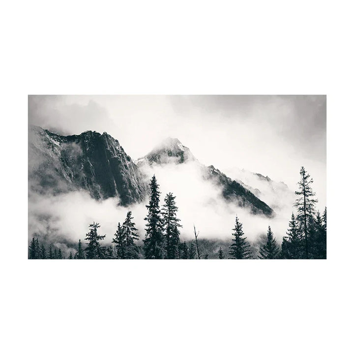 Nordlandschaften Wald Berg Wildnis Wandkunst Fine Art Leinwanddrucke Schwarz Weiß Poster Für Wohnzimmer Moderne Büros Dekor | Karnz