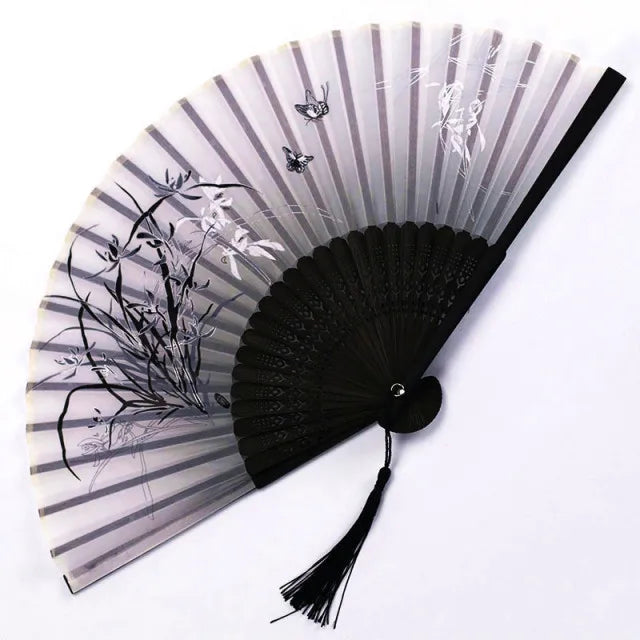 Traditioneller japanischer Stil Blumiger Handfächer | Karnz