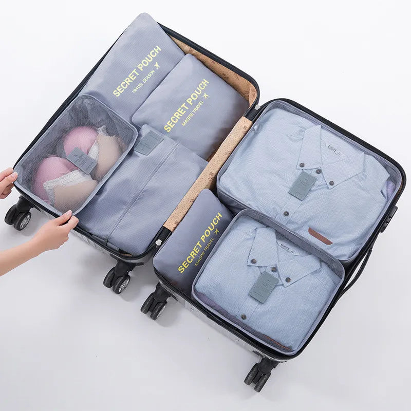 Karnz | TRAVORO Packwürfel Set | 6-teilig | Wasserdicht & Extra Volumen | Koffer Organizer für Herren