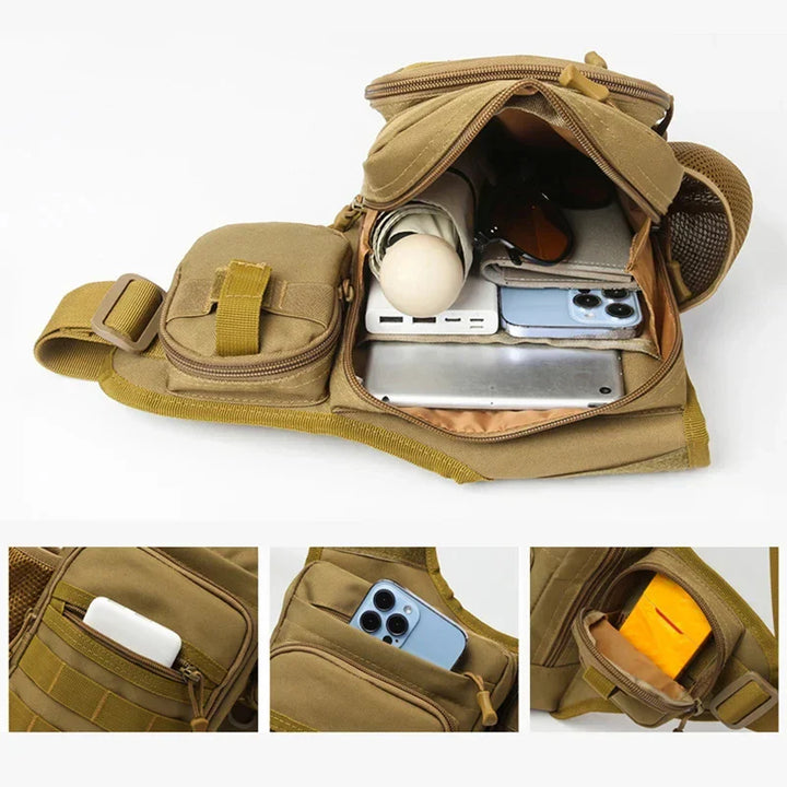 Multi-Taschen Crossbody Kompakt Wandern Brusttasche | Karnz
