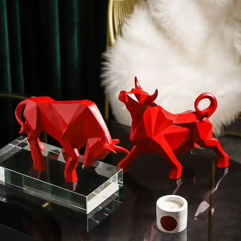Karnz | ToroArte Stier Skulptur | Nordisches Design | Harzfigur Modern | 35 cm / 26 cm