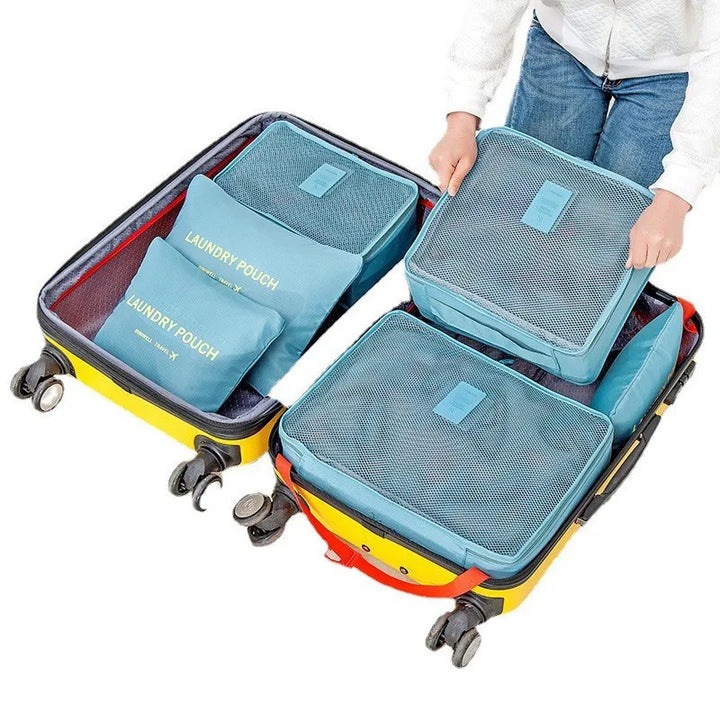Karnz | TRAVORO Packwürfel Set | 6-teilig | Wasserdicht & Extra Volumen | Koffer Organizer für Herren