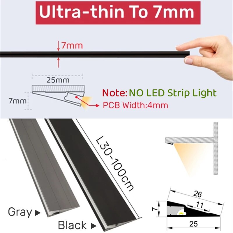 InvisiKarnze Oberfläche Aluminium Dünnes Lichtpanel