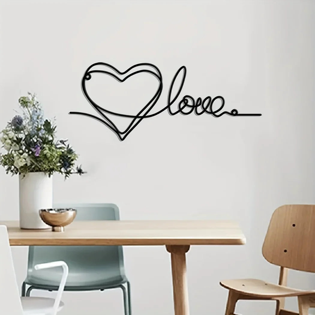 Metall Liebe Herz 3D Wanddekoration für Schlafzimmer Wohnzimmer Süß Modern Kunst Deko | Karnz