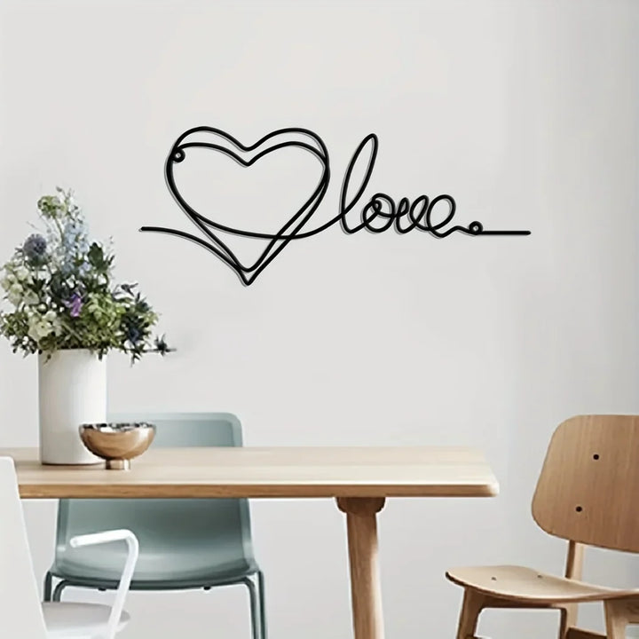 Metall Liebe Herz 3D Wanddekoration für Schlafzimmer Wohnzimmer Süß Modern Kunst Deko | Karnz
