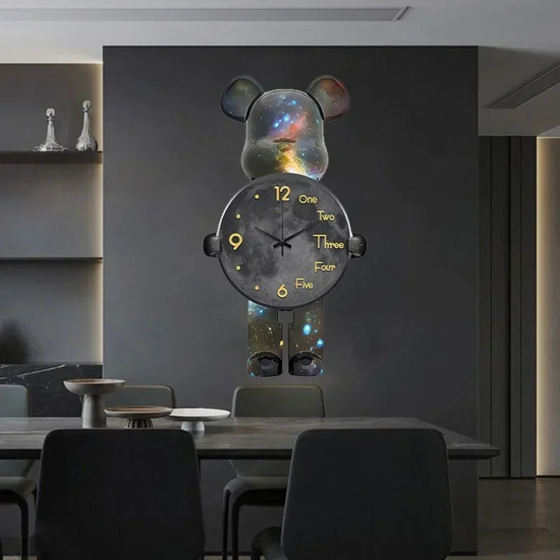 Glühender Stern Bär LED Wanduhr