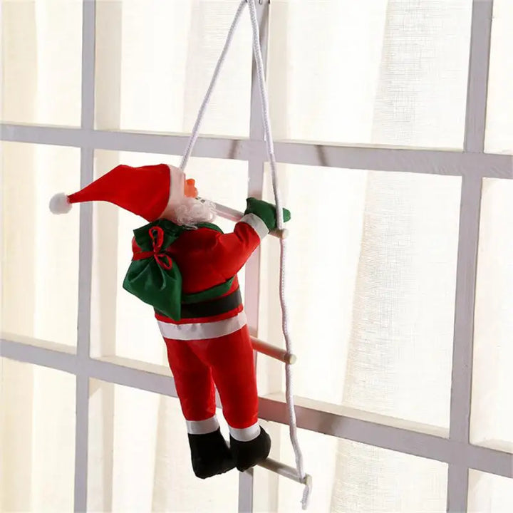 Kletternde Weihnachtsmann Dekofigur zum Aufhängen – Festliche Fensterdeko für Weihnachten, Hängende Weihnachtsdeko für Wohnzimmer und Fenster | Karnz