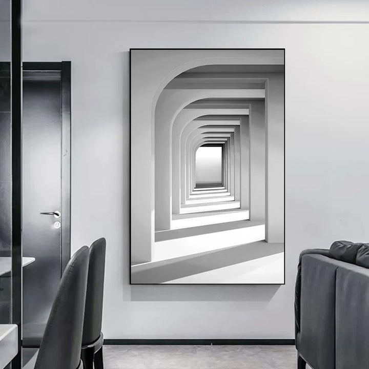 Minimalistische abstrakte architektonische Wandkunst feine Kunstleinwand Drucke Poster Bilder für moderne Apartment Wohnzimmer Büro Dekor | Karnz