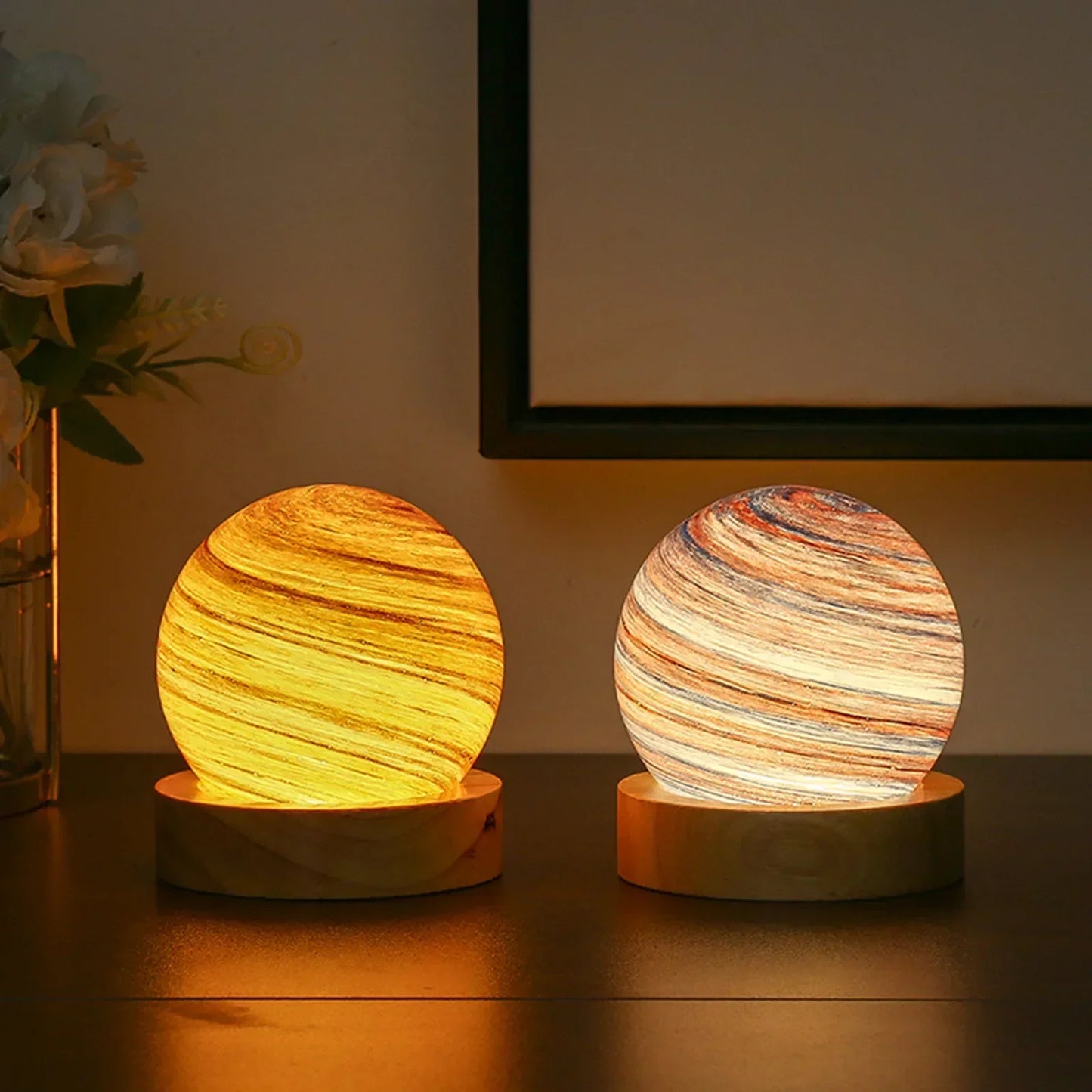 KosmosGlow - 3D Kristallplaneten Nachtlampe | Karnz