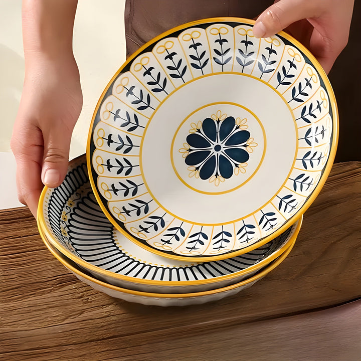 Porzellan Teller Set Handgemalt – Elegant und Dekorativ | Perfekt für den Alltag und besondere Anlässe | Karnz