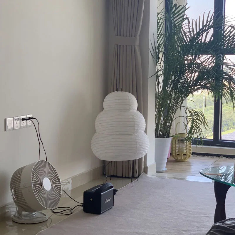 Verstellbare Tischlampe aus Reispapier, Japanische Papierleuchte für Büro & Wohnzimmer | Karnz