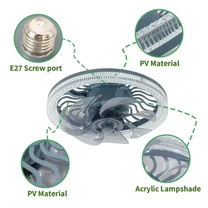 3in1 Fernbedienung Geräuschlos Elegant Ventilator Lampe | Karnz
