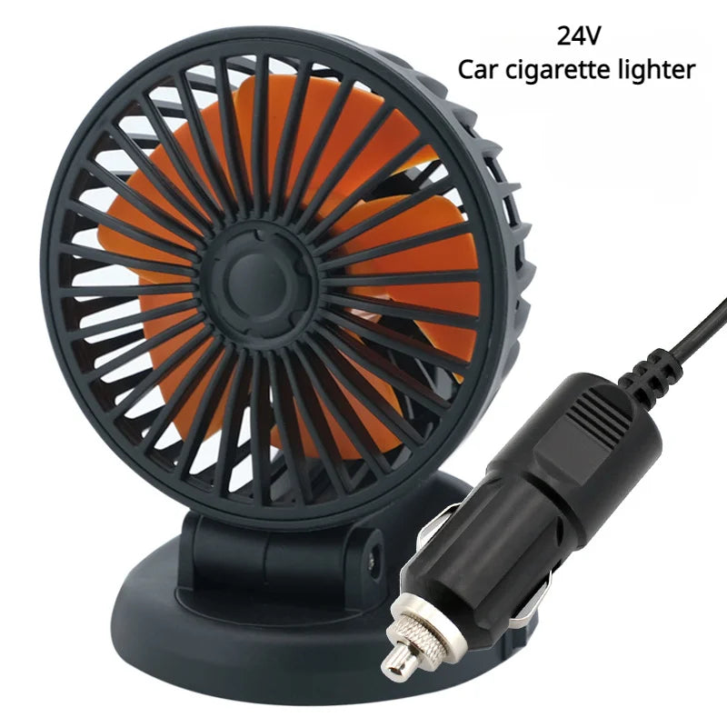360° Verstellbarer Auto-Lüfter - 3-Kopf Automobil Elektroventilator - USB/12V/24V - 2 Geschwindigkeiten - Leises Kühlen für Zuhause, Schreibtisch, Büro & Auto | Karnz