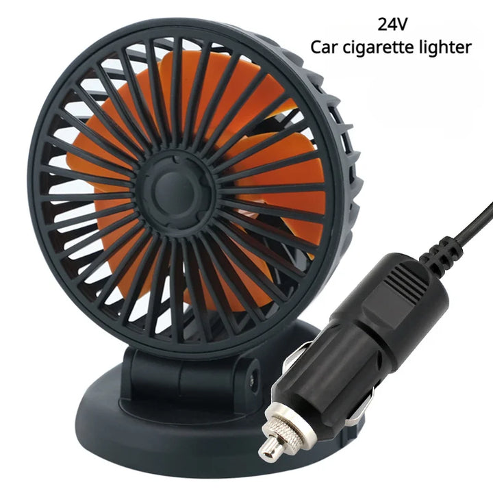 360° Verstellbarer Auto-Lüfter - 3-Kopf Automobil Elektroventilator - USB/12V/24V - 2 Geschwindigkeiten - Leises Kühlen für Zuhause, Schreibtisch, Büro & Auto | Karnz