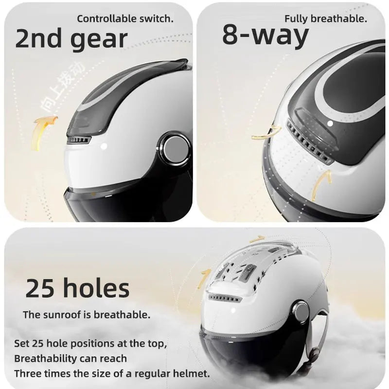 Offener Motorradhelm mit Doppelvisier und atmungsaktivem Sommerdesign – RiderMax