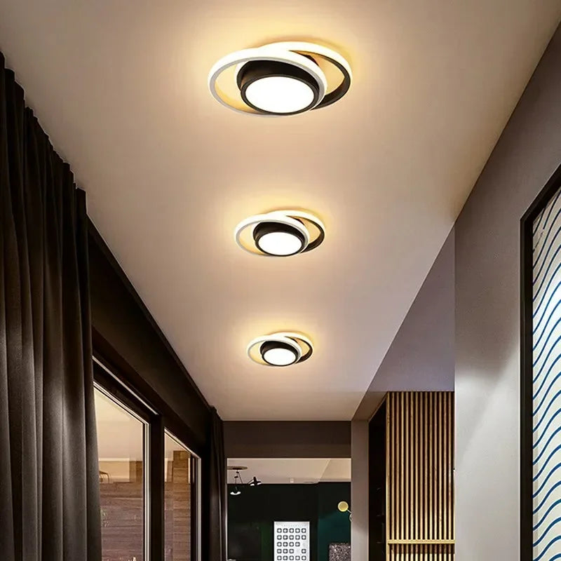 Moderne LED-Deckenlampe 18W | Kreatives Design mit 2 Ringen | Energieeffiziente Beleuchtung für Wohnzimmer & Büro 24 cm | Karnz