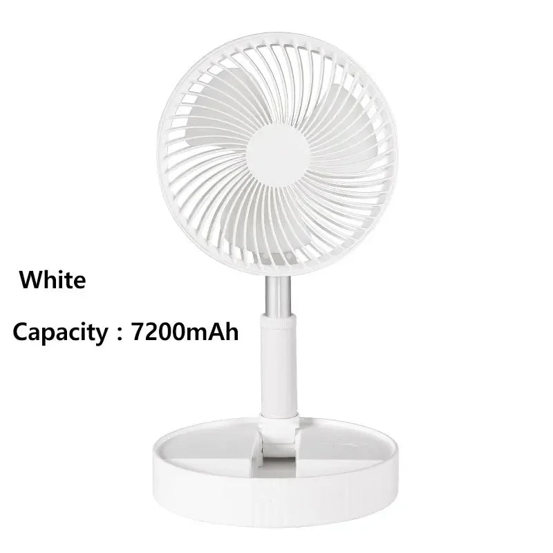 7200mAh USB wiederaufladbarer tragbarer faltbarer Ventilator Boden leiser Ventilator für Outdoor-Heim drahtloser Ventilator 4 Geschwindigkeiten Camping tragbarer Ventilator | Karnz