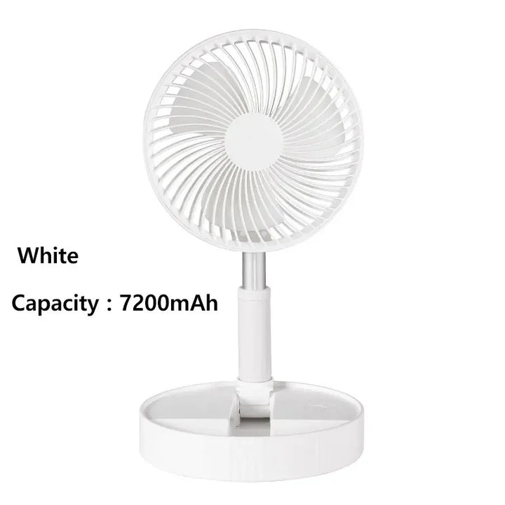 7200mAh USB wiederaufladbarer tragbarer faltbarer Ventilator Boden leiser Ventilator für Outdoor-Heim drahtloser Ventilator 4 Geschwindigkeiten Camping tragbarer Ventilator | Karnz