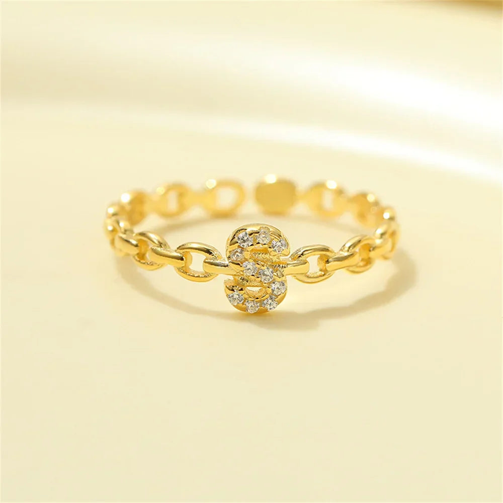Karnz | Zierlicher Diamant Buchstaben Initialring