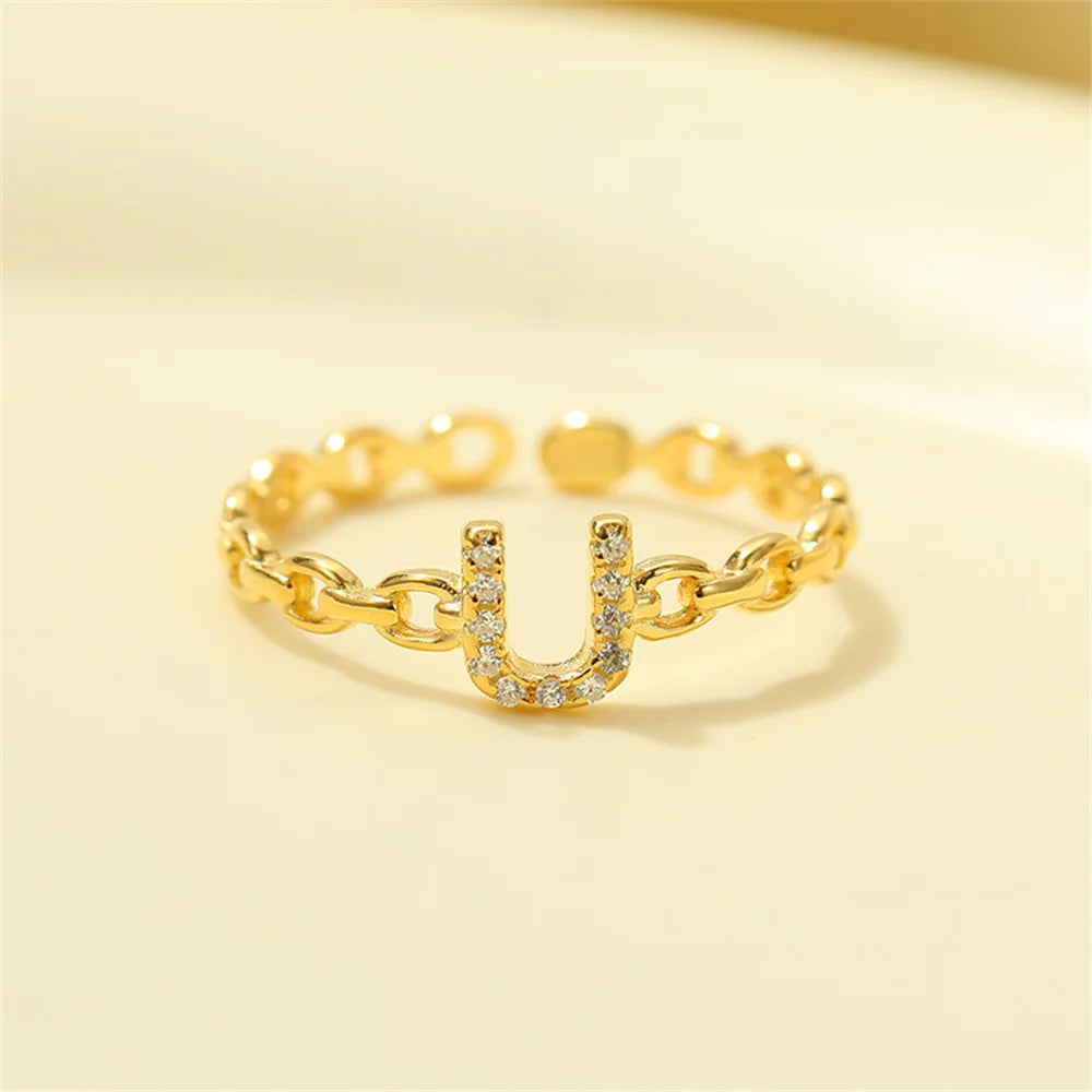 Karnz | Zierlicher Diamant Buchstaben Initialring