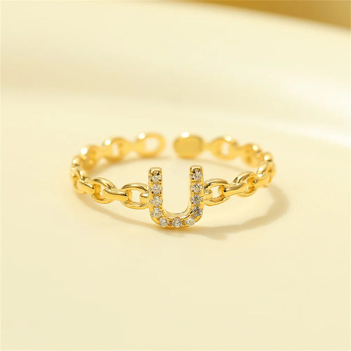 Karnz | Zierlicher Diamant Buchstaben Initialring