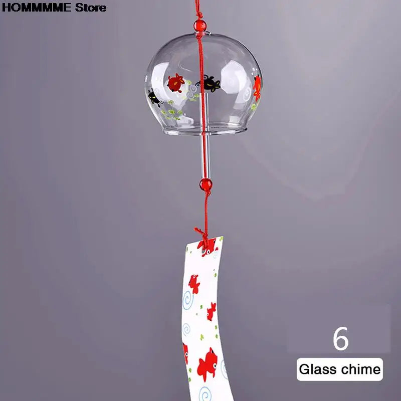 Yumeko Glas-Windspiel | Japanischer Stil | Handgefertigt | Klarer Klang | Dekorativer Anhänger