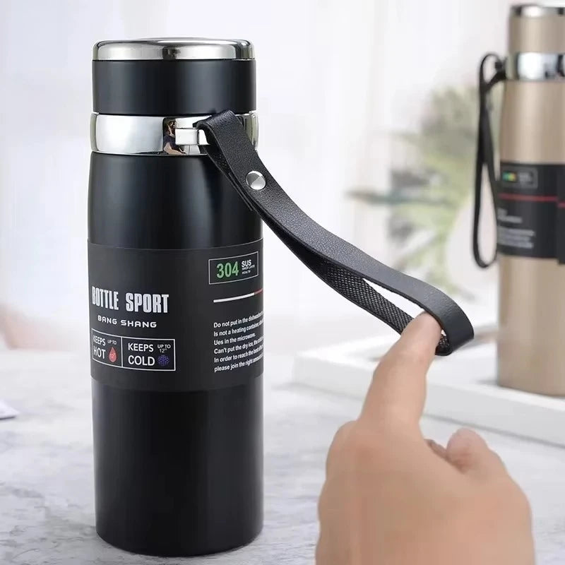 Edelstahl-Thermosflasche vakuumisoliert 1000 ml | Karnz
