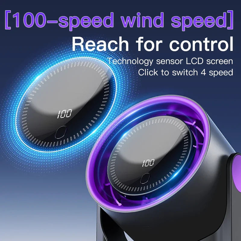 Karnz | Airiqo bladeless USB-Ventilator | 100 Stufen | Flüsterleise & energieeffizient | Tragbar & wandmontierbar