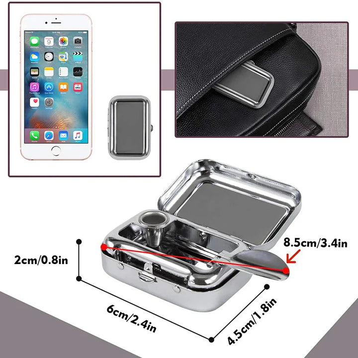 Mini tragbare Metall Zigaretten Aschenbecher mit verriegelbarem Deckel - Modische Desktop Aschenbecher - Taschenaschenbecher Geschenk für Männer