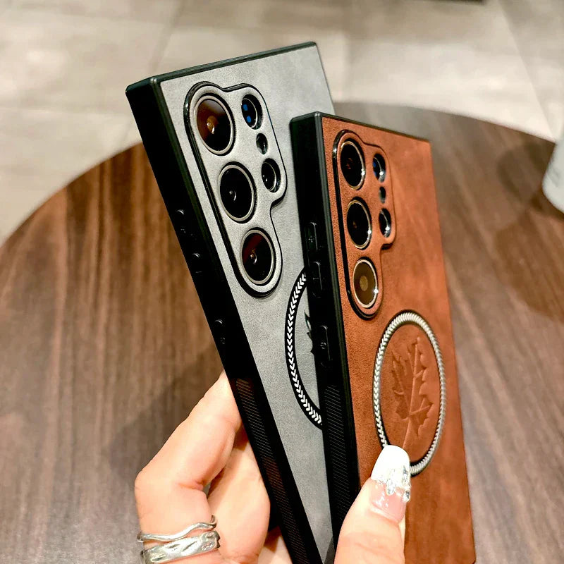 Sandsberg | Leder Samsung Galaxy Magnetische Drahtlose Ladehülle