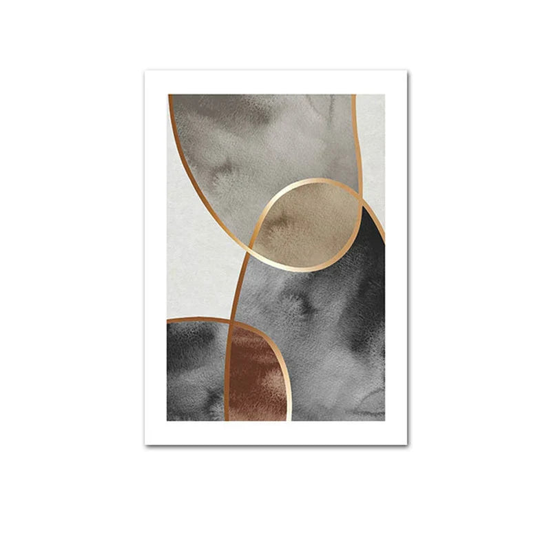Skandinavische Minimalistische Geometrische Dunkle Neutrale Farben Wandkunst Fine Art Leinwanddrucken Moderne Abstrakte Bilder Für Wohnzimmer Wohnkultur | Karnz