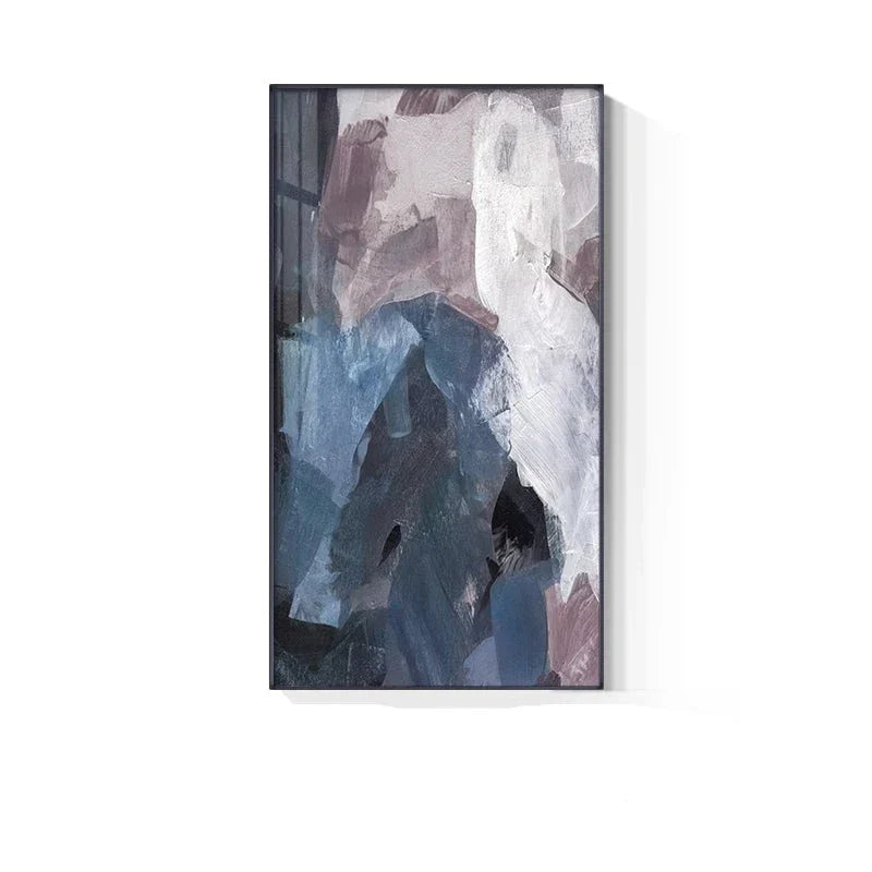 Blau Mauve lila abstrakte Farbblock Wandkunst feine Kunstleinwanddrucke Bilder für luxuriöse Wohnung Wohnzimmer Esszimmer Eingang Empfang Foyer Dekor | Karnz
