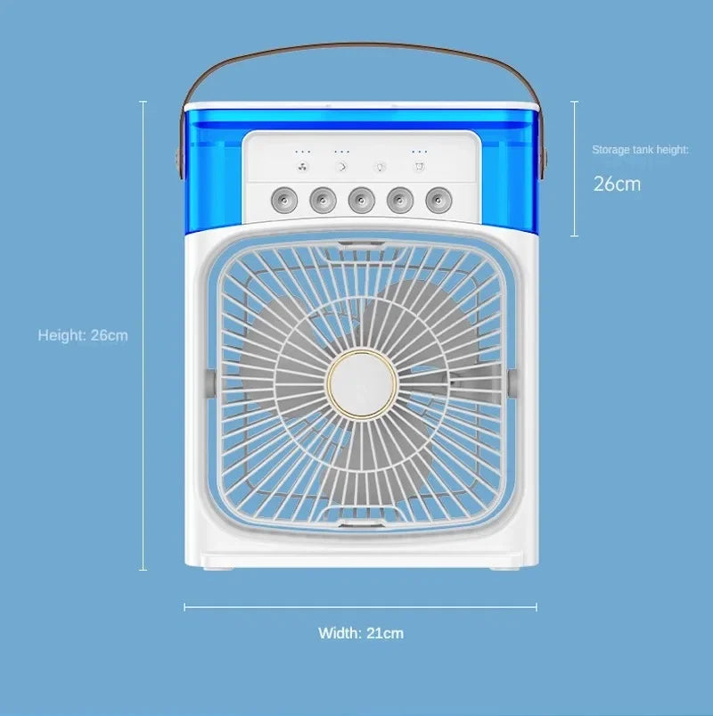Tragbare Klimaanlage & Luftbefeuchter: Hydrokühlender kleiner Luftkühler mit 3-Geschwindigkeits-Fan-Einstellung - Ideal für Büro- und Haushaltsgebrauch | Karnz