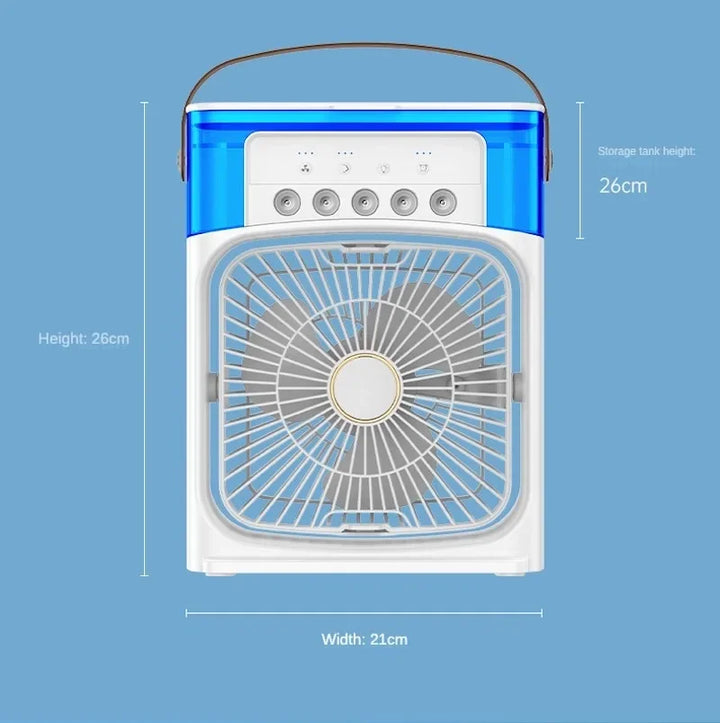 Tragbare Klimaanlage & Luftbefeuchter: Hydrokühlender kleiner Luftkühler mit 3-Geschwindigkeits-Fan-Einstellung - Ideal für Büro- und Haushaltsgebrauch | Karnz