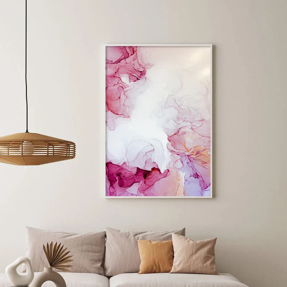 Abstrakte Minimalistische Pinke Tinten Marmor Druck Wandkunst Fein Kunst Leinwand Drucke Bilder Für Wohnzimmer Schlafzimmer Hotelzimmer Kunst Dekor | Karnz