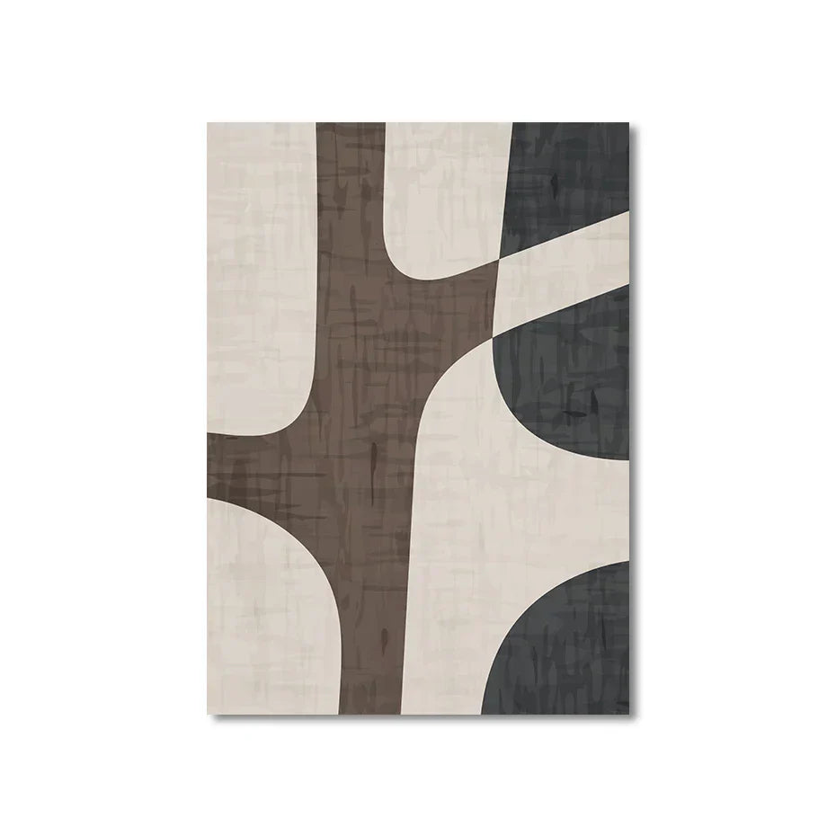 Moderne Geometrische Braune Beige Abstrakte Wandkunst Feine Kunst Leinwanddrucke Bilder Für Wohnzimmer Schlafzimmer Zeitgenössische Innenraumdekoration | Karnz