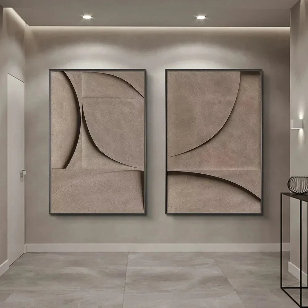 Moderner Minimalistischer Flacher Geometrischer Linien Wandkunst Feine Kunst Leinwanddrucke Retro Braune Abstrakte Bilder Für Das Wohnzimmer Zeitgenössische Inneneinrichtung Dekor | Karnz