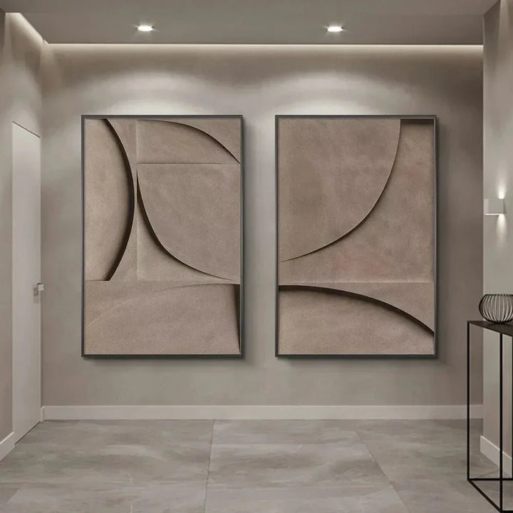 Moderner Minimalistischer Flacher Geometrischer Linien Wandkunst Feine Kunst Leinwanddrucke Retro Braune Abstrakte Bilder Für Das Wohnzimmer Zeitgenössische Inneneinrichtung Dekor | Karnz