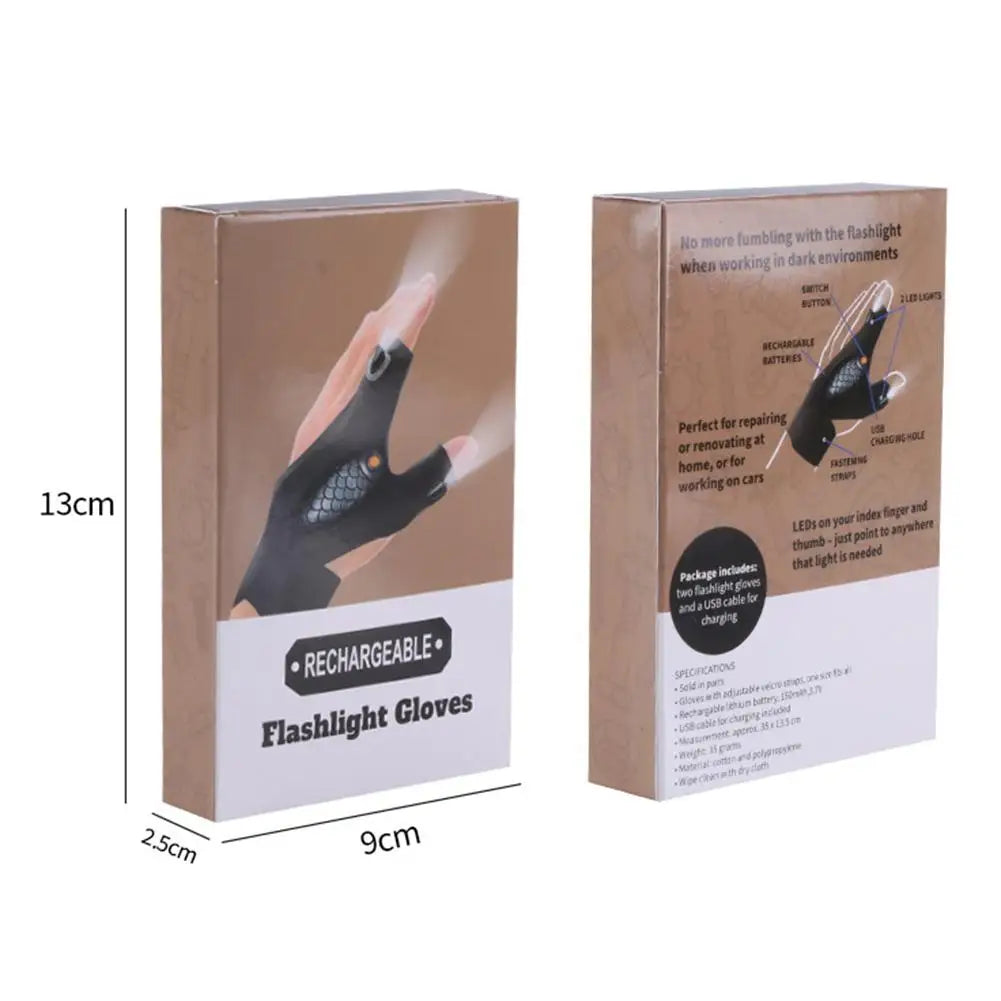Wiederaufladbare Fingerlose Reparatur Angel LED Handschuhe | Karnz