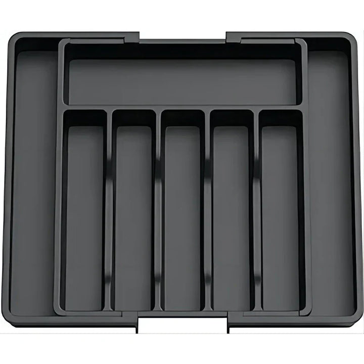 Karnz | Modulora Besteckschubladeneinsatz | Ausziehbarer Besteck-Organizer | Verstellbares Ordnungssystem aus PP | 38×35 cm