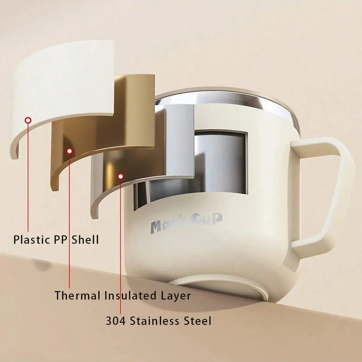 Isolierte Edelstahl Kaffeetasse mit Deckel | Karnz